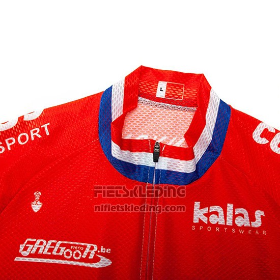 2019 Fietskleding Corendon Circus Rood Wit Blauw Korte Mouwen en Koersbroek
